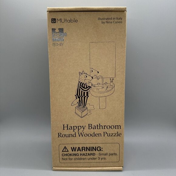 MUtable Happy Bathroom Round Wooden 28 Piece Puzzle Age 3-8 Years - Picture 5 of 7